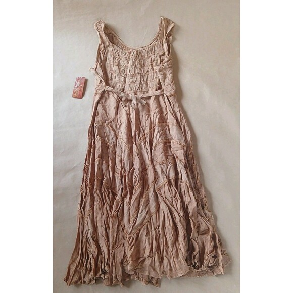 Scully Ladies Lace-Up Front Beige Sleeveless Midi Dress Size XXL HC118-BEI - Picture 3 of 11